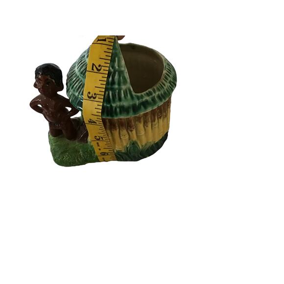 Vintage Tropical Style Planter Boy and Hut 7” Made in Japan - Picture 3 of 5